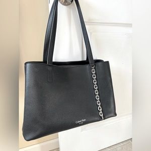 🖤CALVIN KLEIN ADELINE SATCHEL IN BLACK/SILVER🖤